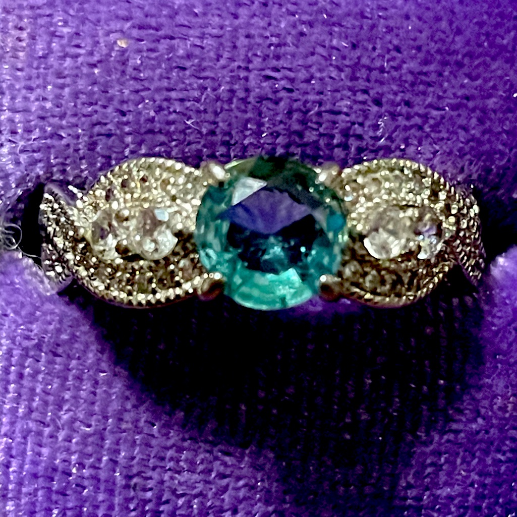 Ring Bomb Party Rbp Lime Ombr Crystal Sz8 Euc